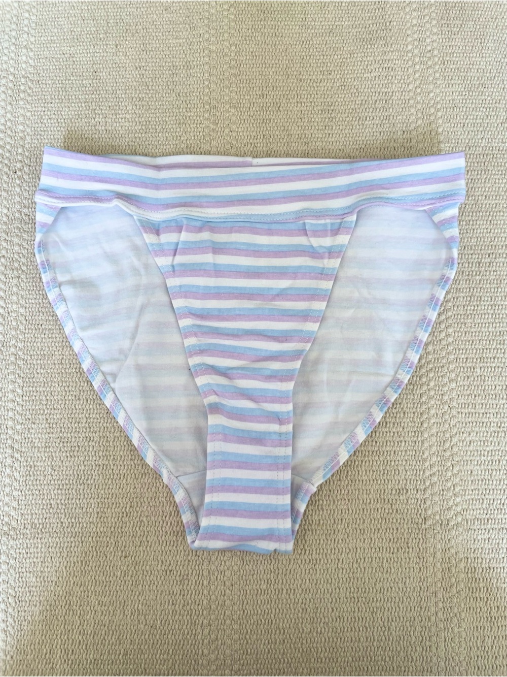 Victoria’s Secret Vintage High Cut Panties Cotton Striped XS Hong Kong Y2K